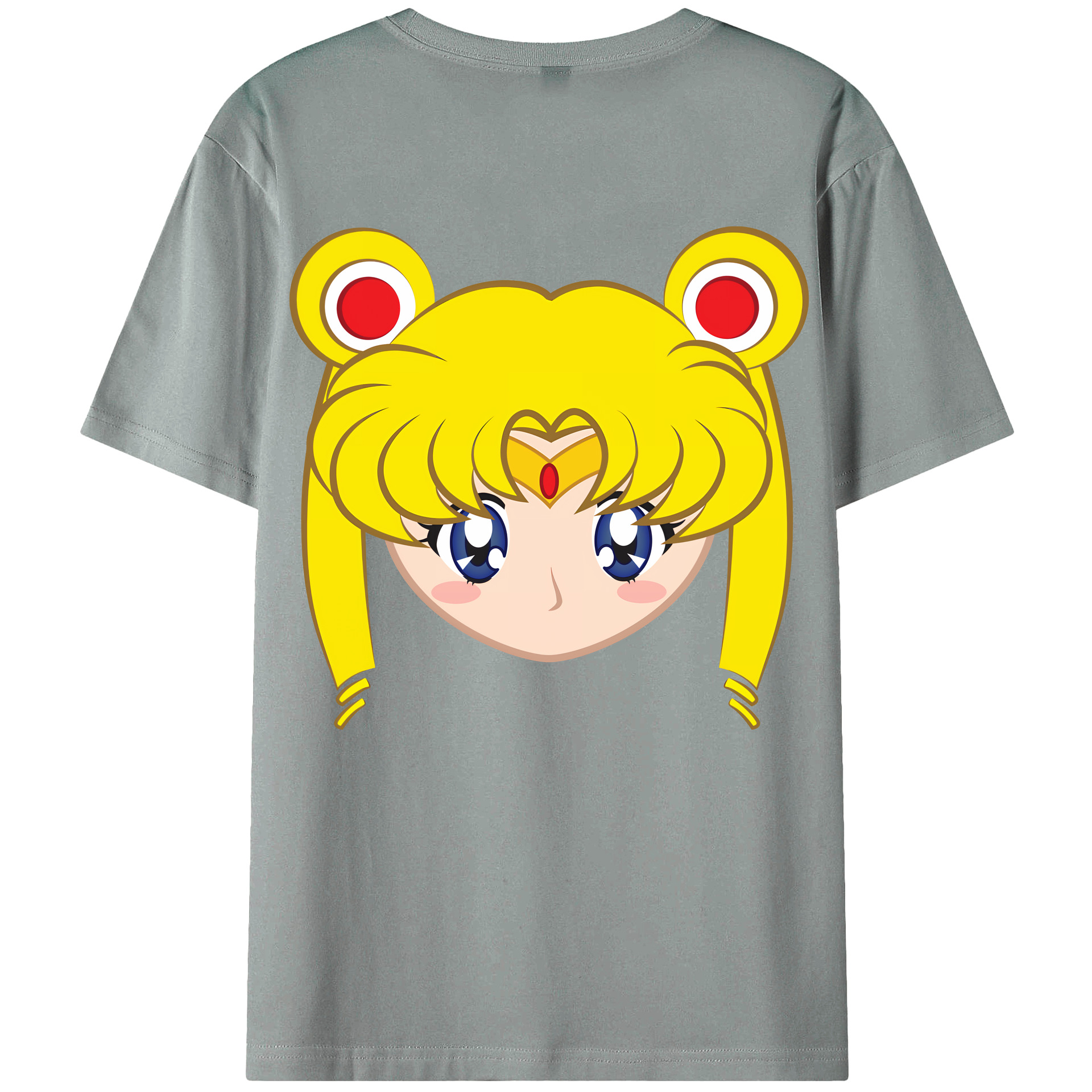 （画像用） 美少女戦士セーラームーン 月野 うさぎ つきの うさぎ Sailor Moon Tsukino Usagi 綿100％ メンズ半袖Tシャツ（バックプリント） 通気性